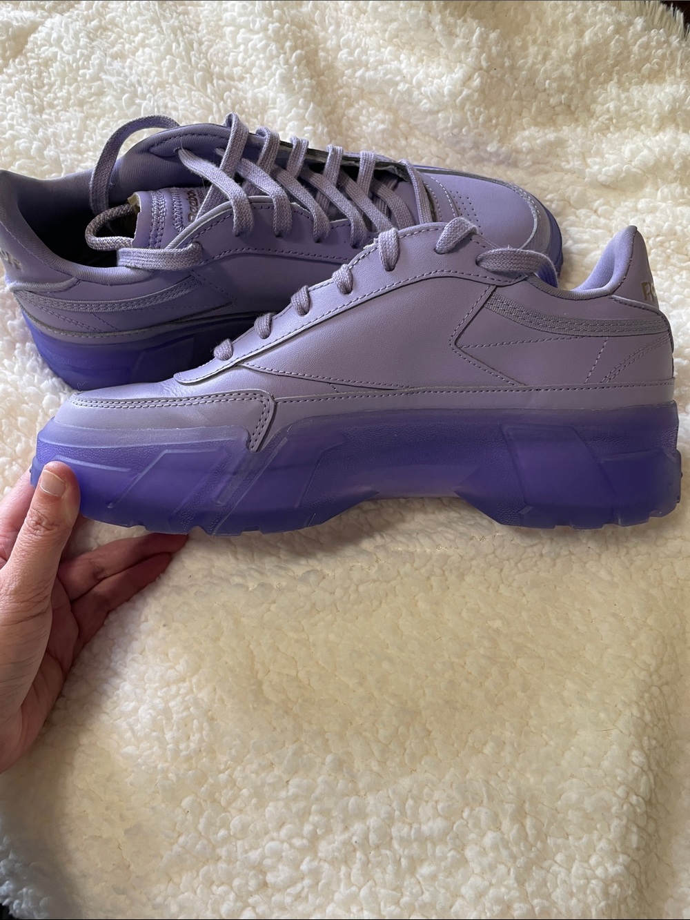 Cardi B X Reebok Wmns Club C Crisp Purple Like New Size 9.5 Women - Picture 2 of 9